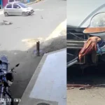 speeding motorcyclist loses leg after colliding with car in colombia.jpg