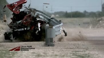 Battery Electric Vehicle Crash Test of a Thrie Beam Guardrail System thumb1