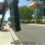 bodycam videos released show irvine police shoot kill man as he was fatally stabbing his mother